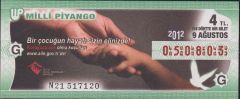 2012 9 Ağustos Çeyrek Bilet - G Serisi