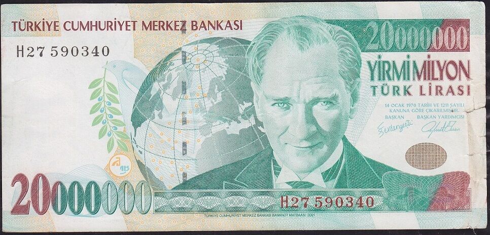 7.Emisyon 20 000 000 Lira H27 590340 Temiz