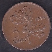 1971 Yılı 5 Kuruş