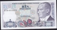 7.Emisyon 1.Tertip 1000 Lira A78 633853 Çok Çok Temiz