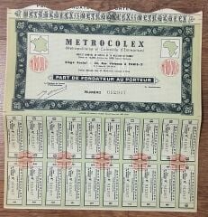 Hisse Senedi - Metrocolex  ( 28 X 27 cm )