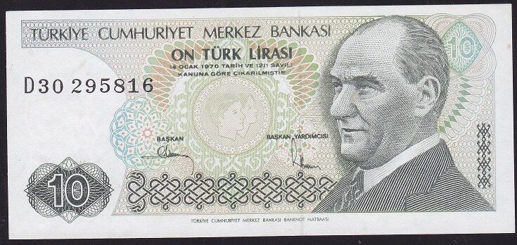7.Emisyon 2.Tertip 10 Lira D30 295816 Çilaltı