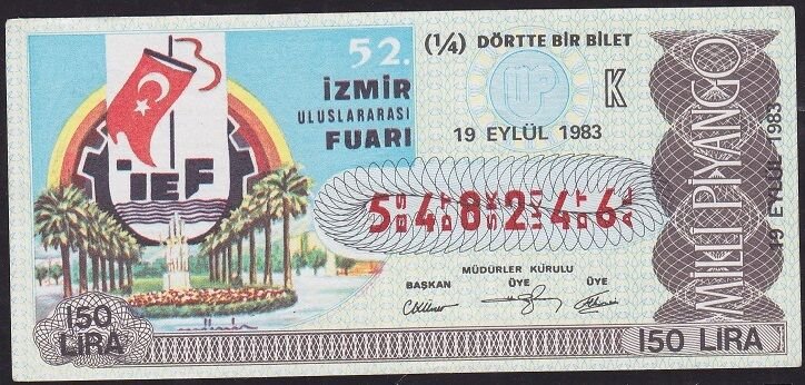 1983 19 Eylül Çeyrek Bilet - K Serisi