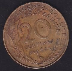 Fransa 20 Centimes 1964
