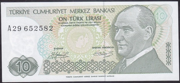 7.Emisyon 1.Tertip 10 Lira A29 652582 Çil