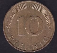 Almanya 10 Pfennig 1992 D