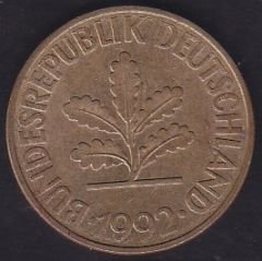 Almanya 10 Pfennig 1992 D