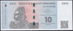 Zimbabwe 10 Zig 2024 Çil Pick 110