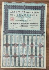 Hisse Senedi - Brevets Cotal ( 40 X 27 cm )