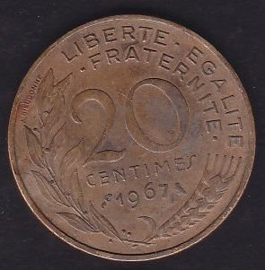 Fransa 20 Centimes 1967