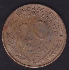 Fransa 20 Centimes 1967