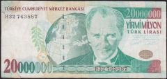 7.Emisyon 20 000 000 Lira H32 763887 Temiz