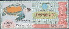 1992 9 HAZİRAN YARIM BİLET - Z SERİSİ