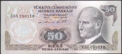 6.Emisyon 1.Tertip 50 Lira G55 250110 Çok Çok Temiz