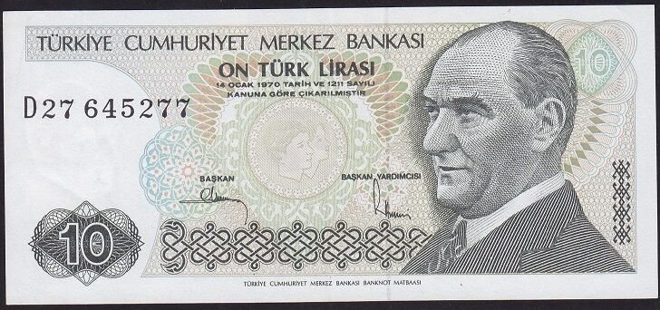 7.Emisyon 2.Tertip 10 Lira D27 645277 Çilaltı