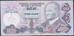 6.Emisyon 1.Tertip 1000 Lira A83 352131 Çok Temiz+