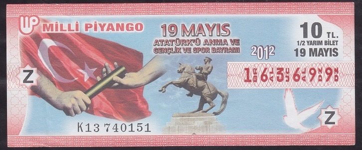2012 19 MAYIS YARIM BİLET - Z SERİSİ
