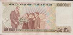 7.Emisyon 1.Tertip 100000 Lira A40 227072 Çok Temiz+