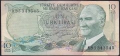 6.EMİSYON 2.TERTİP 10 LİRA K83 343545 ÇÇT