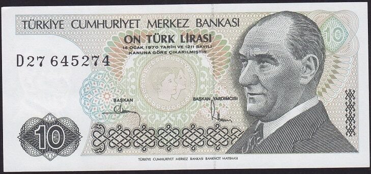 7.Emisyon 2.Tertip 10 Lira D27 645274 Çilaltı