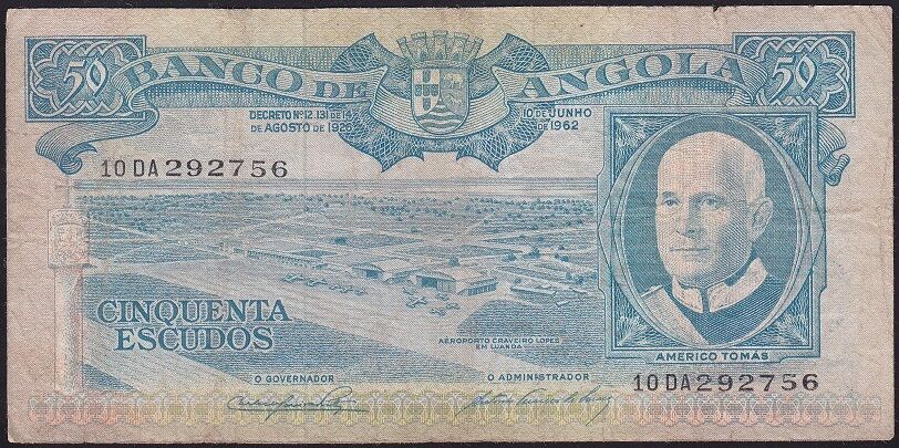 Angola 50 Escudos 1962 Çok Temiz Pick 93