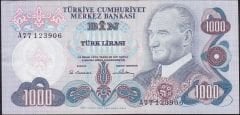 6.Emisyon 1.Tertip 1000 Lira A77 123906 Çok Temiz+