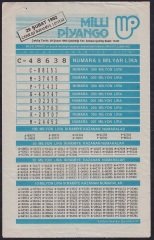 1992 29 ŞUBAT PİYANGO LİSTESİ