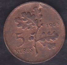 1965 Yılı 5 Kuruş