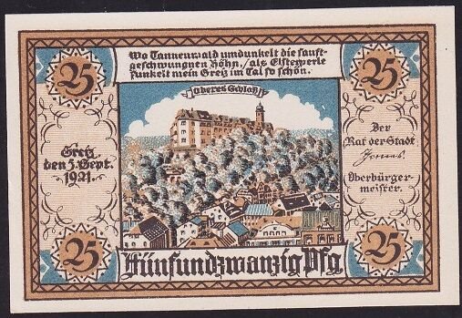 Almanya 25 Pfennig Notgeld 1921 Çil