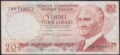 6.Emisyon 4.Tertip 20 Lira I86 718672 Çok Temiz