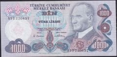 6.Emisyon 1.Tertip 1000 Lira A73 220657 Çok Temiz+