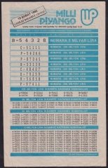 1992 19 ŞUBAT PİYANGO LİSTESİ