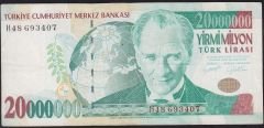 7.Emisyon 20 000 000 Lira H48 693407 Çok Temiz
