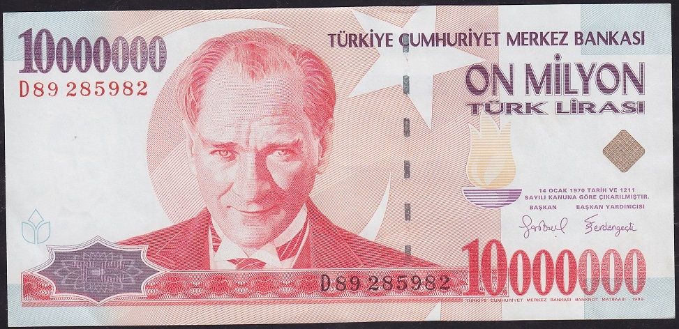 7.Emisyon 10 000 000 Lira D89 285982 Çilaltı