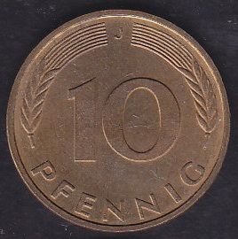 Almanya 10 Pfennig 1995 J