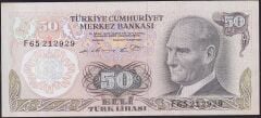 6.Emisyon 1.Tertip 50 Lira F65 212929 Çok Çok Temiz+