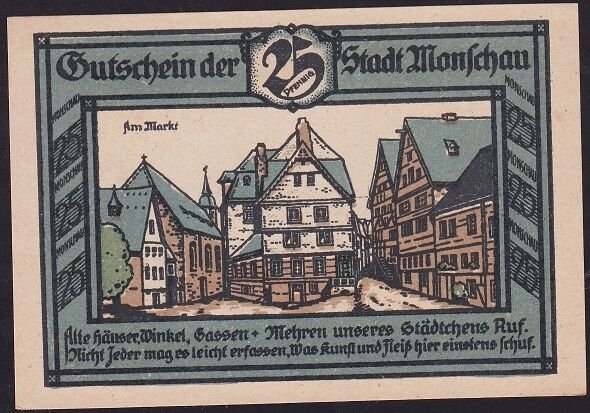 Almanya 25 Pfennig Notgeld 1921 Çil