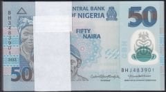 Nijerya 50 Naira 2023 Çil Deste (100 Adet) Polimer