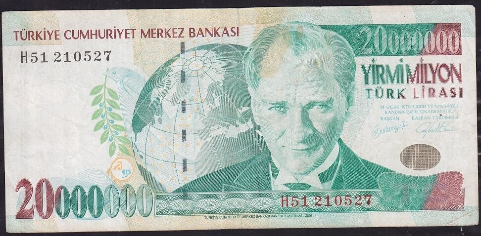 7.Emisyon 20 000 000 Lira H51 210527 Çok Temiz