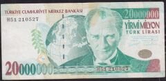 7.Emisyon 20 000 000 Lira H51 210527 Çok Temiz