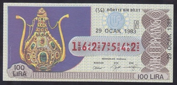 1983 29 OCAK ÇEYREK BİLET - N SERİSİ