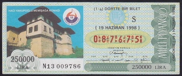 1998 19 HAZİRAN ÇEYREK BİLET