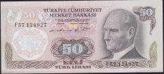 6.Emisyon 1.Tertip 50 Lira F57 124927 Çilaltı