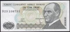 7.Emisyon 2.Tertip 10 Lira D23 108732 Çilaltı