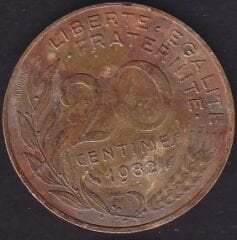 Fransa 20 Centimes 1982