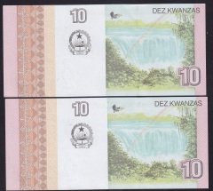 ANGOLA 10 KWANZAS 2012 ÇİL SERİ TAKİPLİ 2 ADET 199 - 200