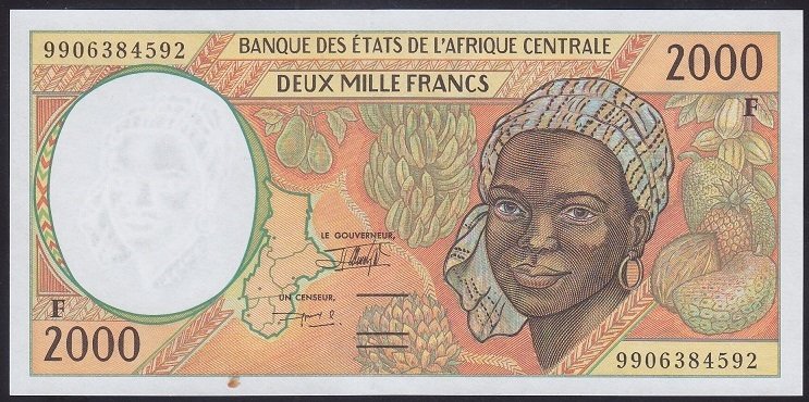 Central African States 2000 Frank 1999 Çil (F) Pick 303e Central African Republic