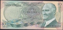 6.EMİSYON 2.TERTİP 10 LİRA K65 329334 ÇOK ÇOK TEMİZ + eski para alan yerler