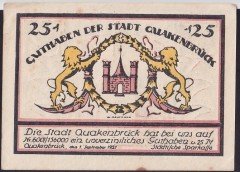 ALMANYA 25 PFENNİNG NOTGELD 1921 ÇİLALTI