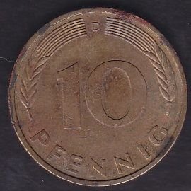 Almanya 10 Pfennig 1995 D